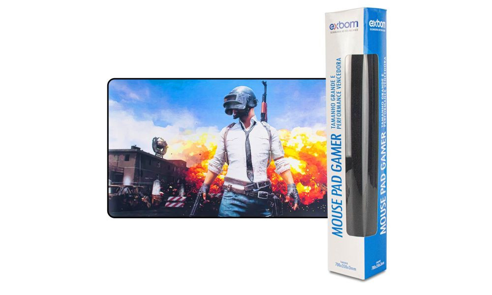 Mouse Pad Vários Temas Extra Grande Gamer 700x350x3mm Exbom MP-7035