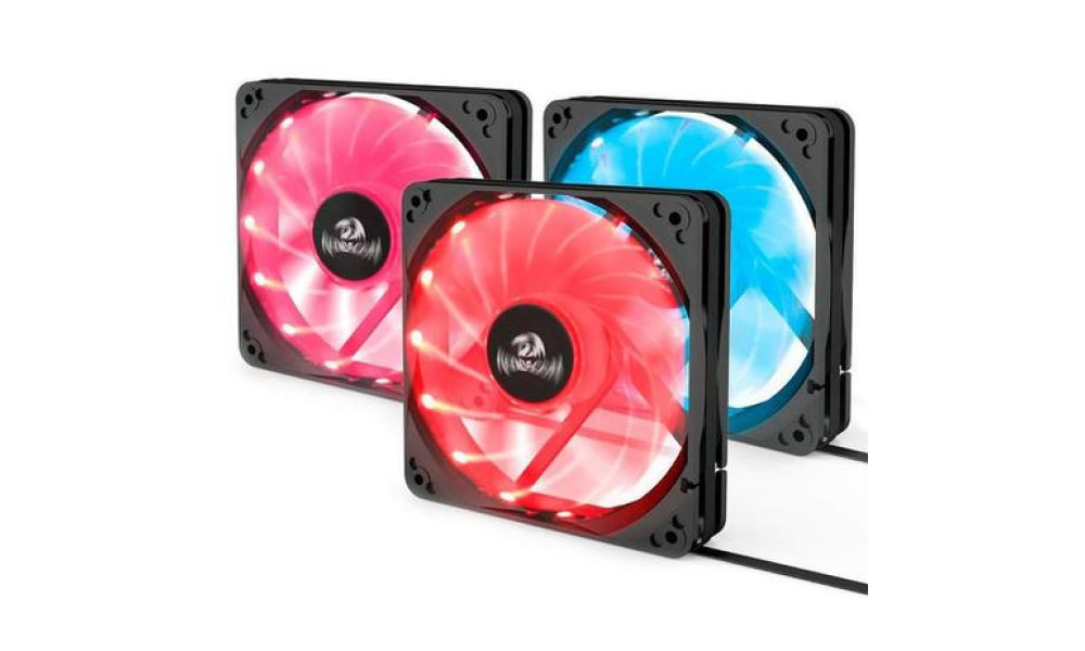 Kit Fan com 3 Unidades Redragon, RGB, 120mm, Com Controladora, GC-F006