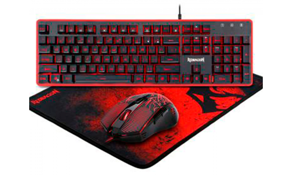 KIT GAMER REDRAGON TECLADO/MOUSE/MOUSEPAD S107