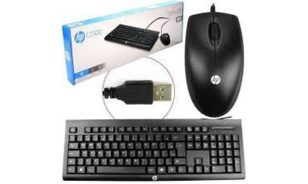 Kit Teclado e Mouse HP C2500 com Fio