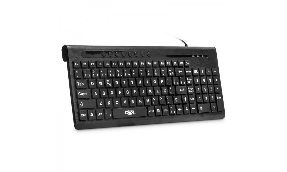 Teclado Multimidia Super SLIM Tipo Chocolate Resistente a Agua - LTK-616 DEX LTK-616 DEX