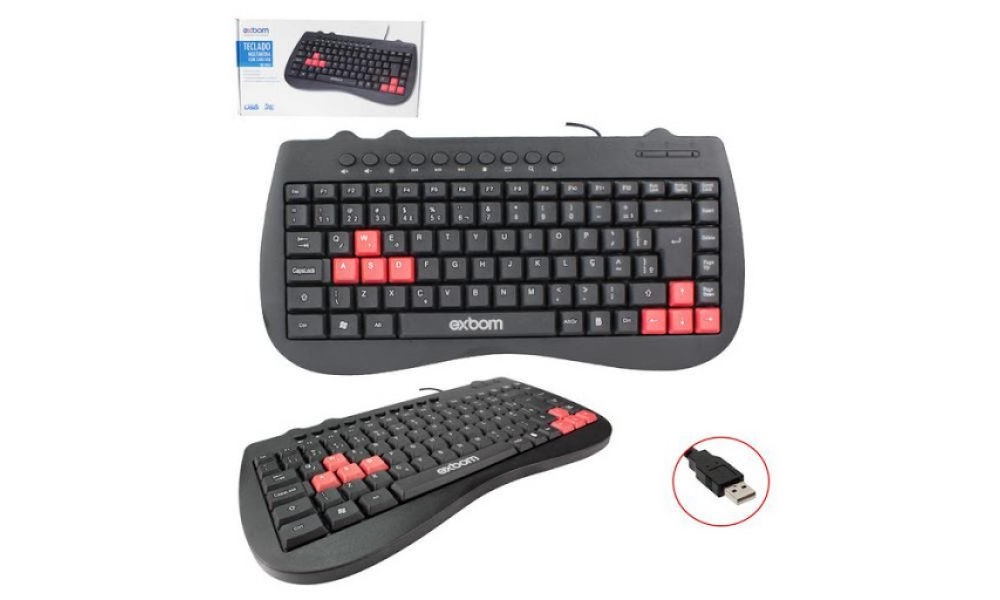 Teclado Gamer Multimidia USB Abnt II Exbom - Bk-m52